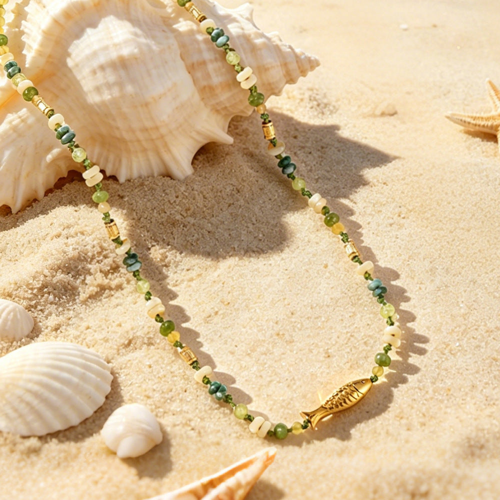 Aqua Muse Handwoven Necklace