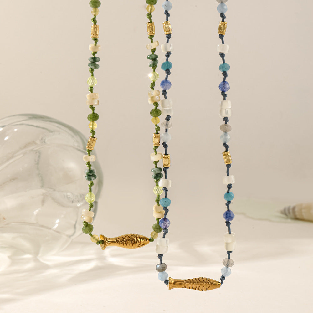 Aqua Muse Handwoven Necklace