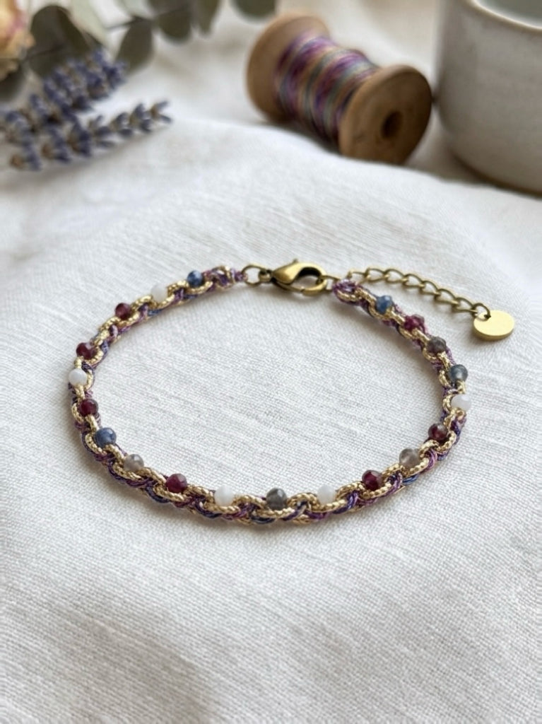 Violet Hour Handwoven Beaded Bracelet