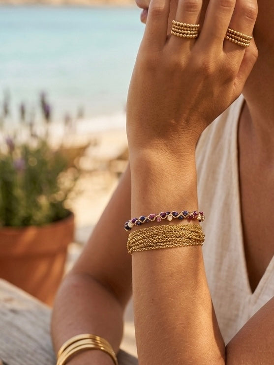 Violet Hour Handwoven Beaded Bracelet