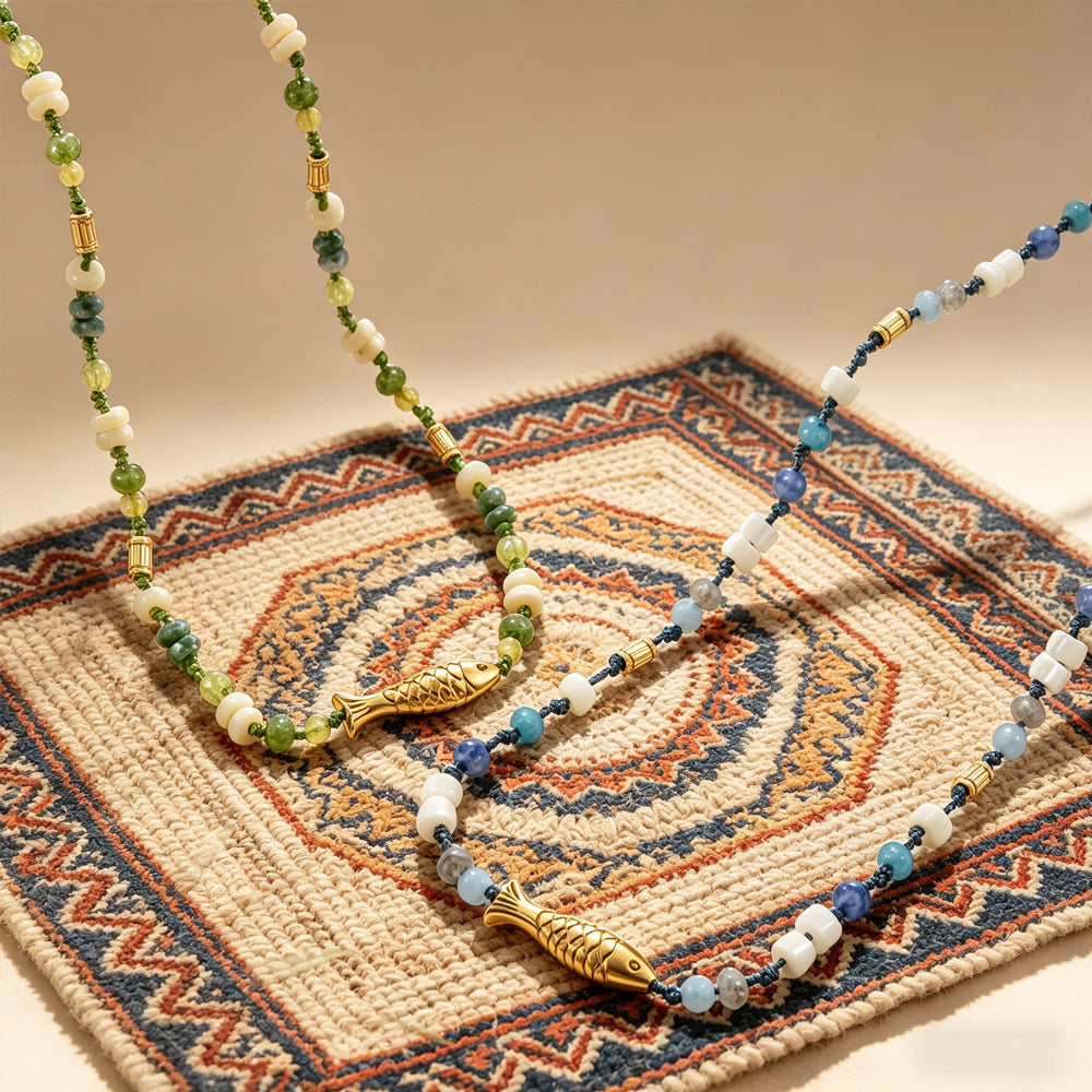 Aqua Muse Handwoven Necklace