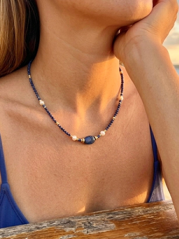 Ocean Symphony Hand Beaded Necklace