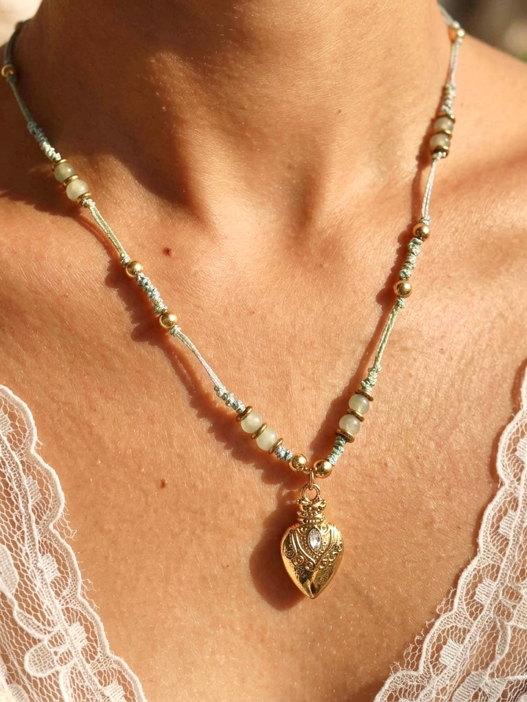 Soft Mint Handwoven Necklace