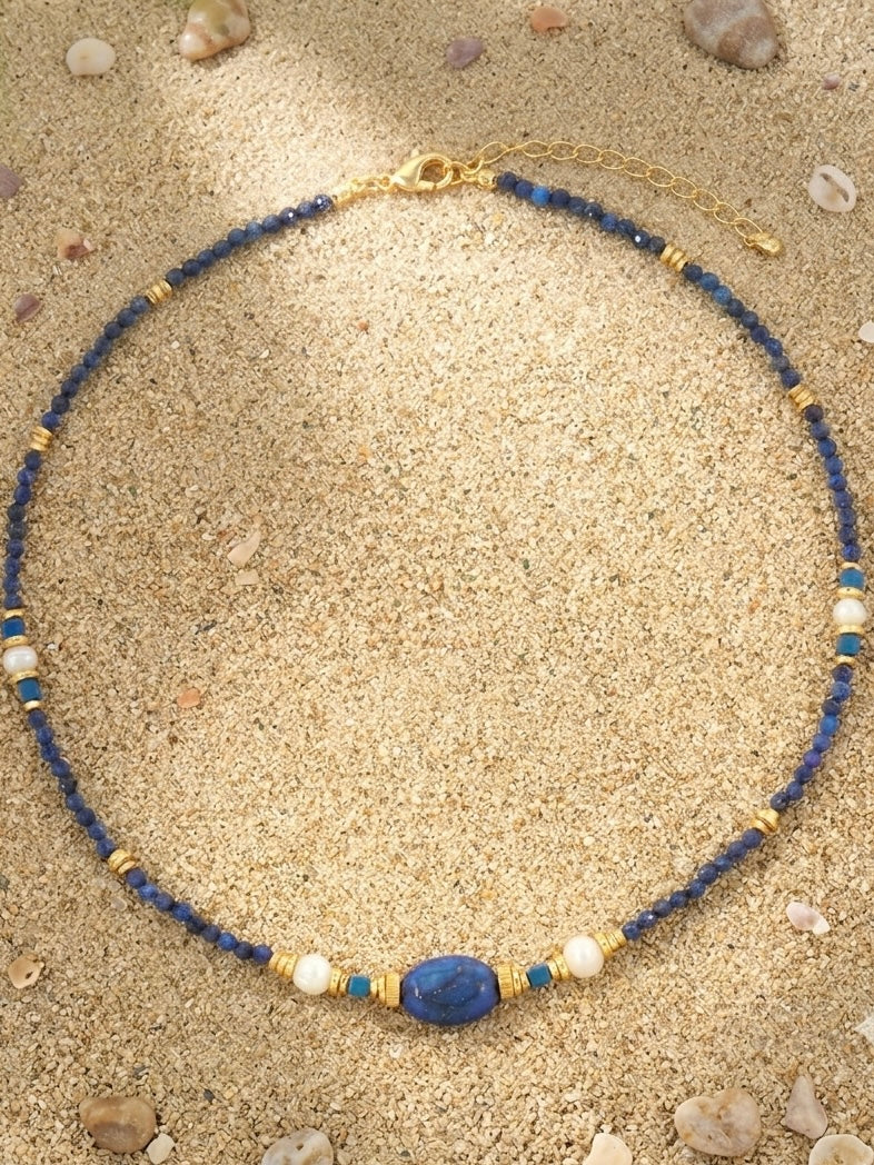 Ocean Symphony Hand Beaded Necklace