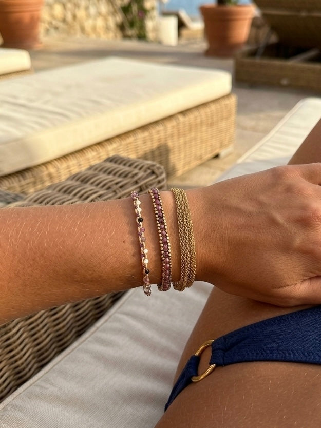 Sunlight Echo 18k Gold Plated Titanium Steel Layered Bracelet-Waterproof