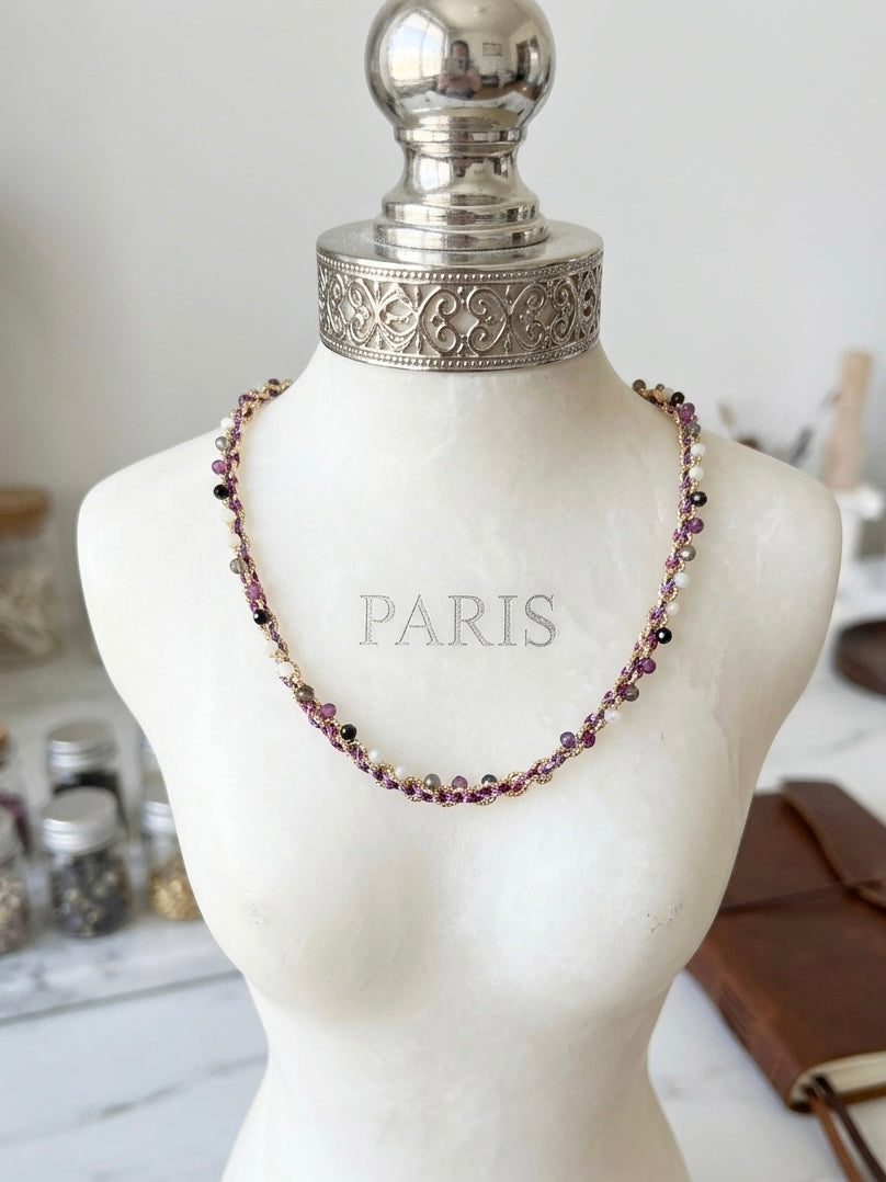 Violet Hour Handwoven Necklace