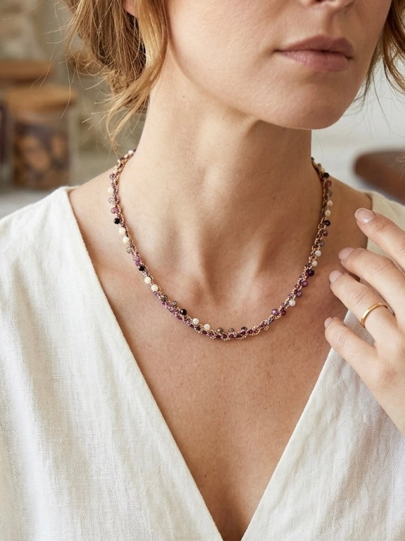 Violet Hour Handwoven Necklace