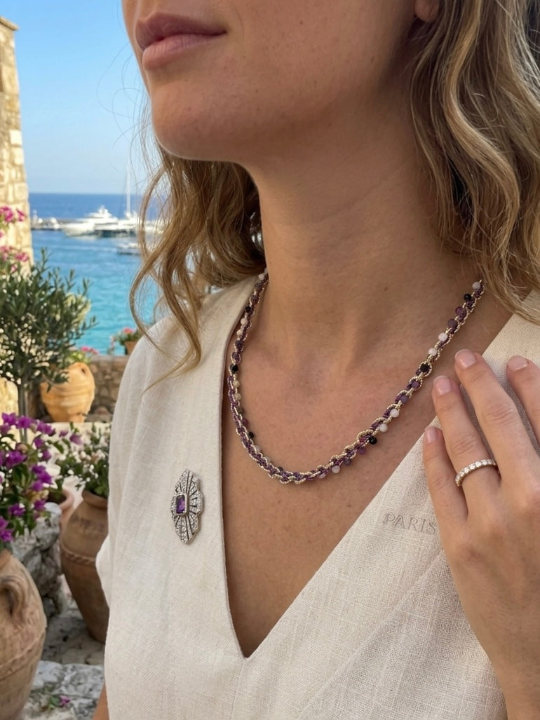 Violet Hour Handwoven Necklace