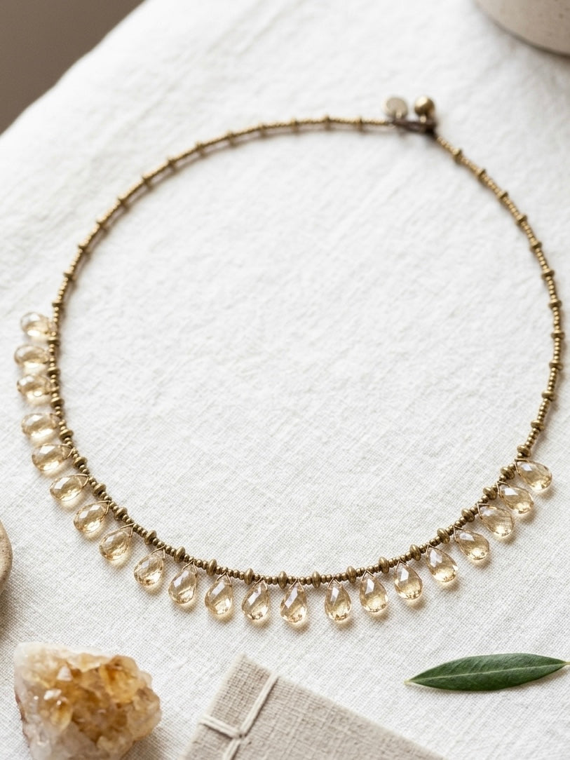 Honey Drop Fringe Necklace