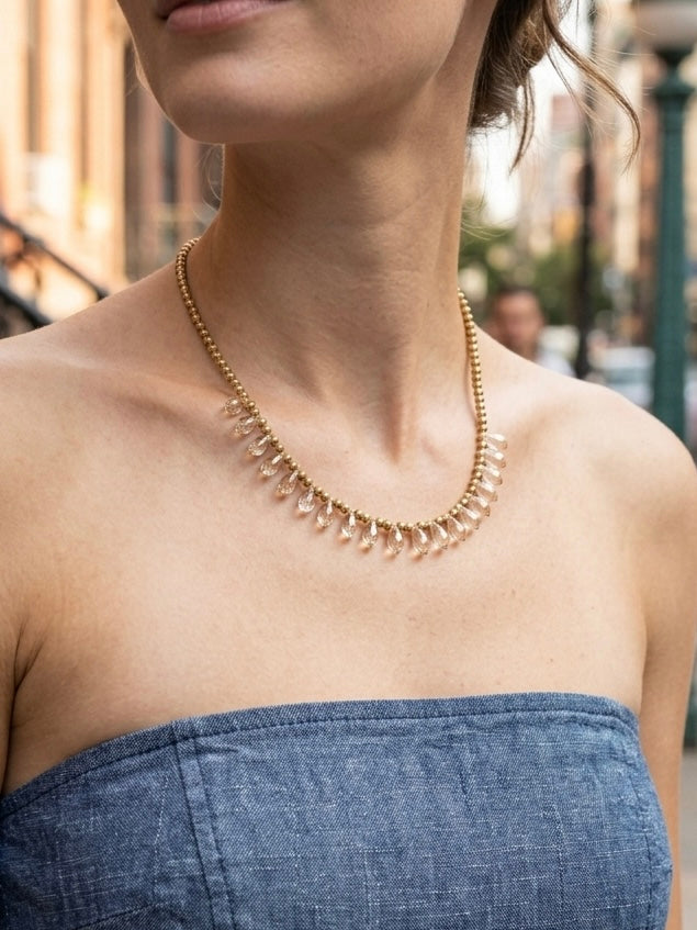 Honey Drop Fringe Necklace