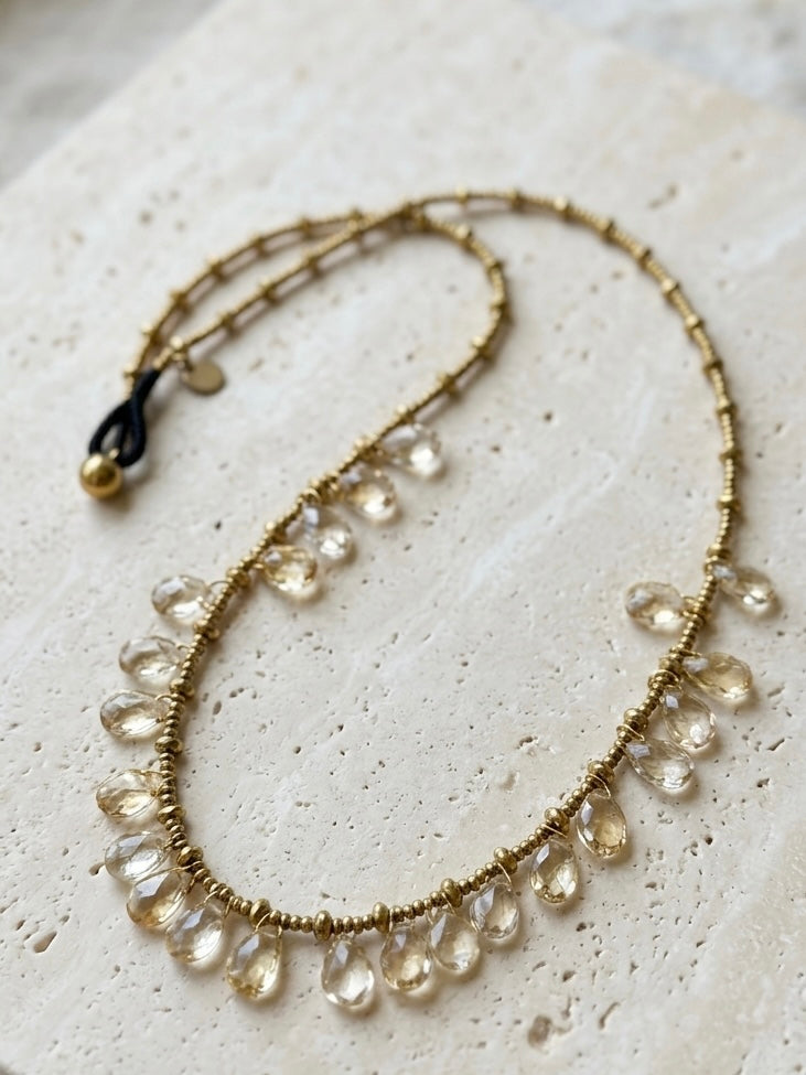Honey Drop Fringe Necklace